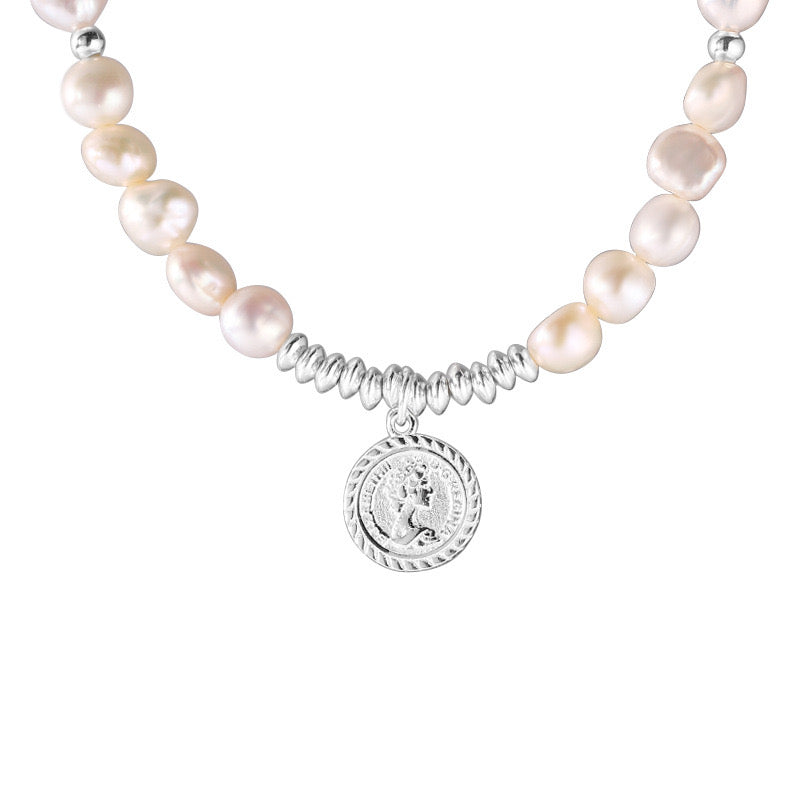 “Pearl Aura” Silver Coin Baroque Pearl Strand