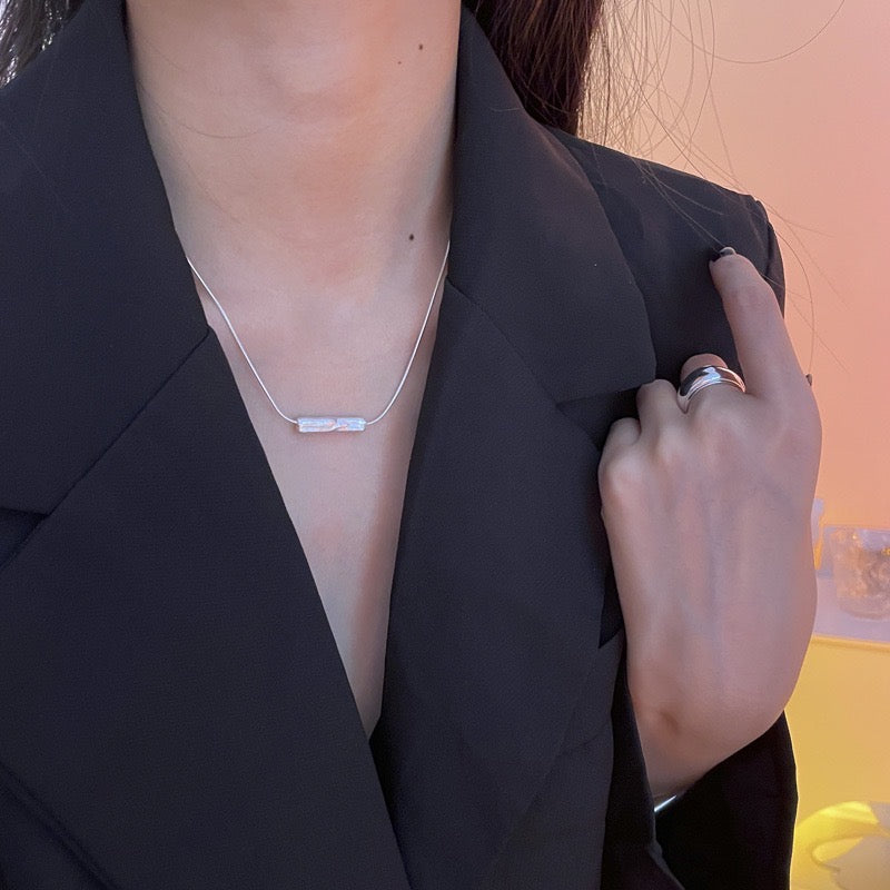 "Pearl Aura" Sleek Baroque Pendant