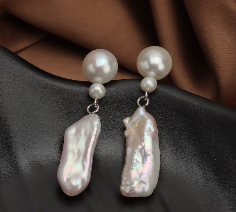 "Pearl Aura" Baroque Earrings E01