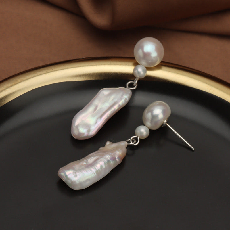 "Pearl Aura" Baroque Earrings E01