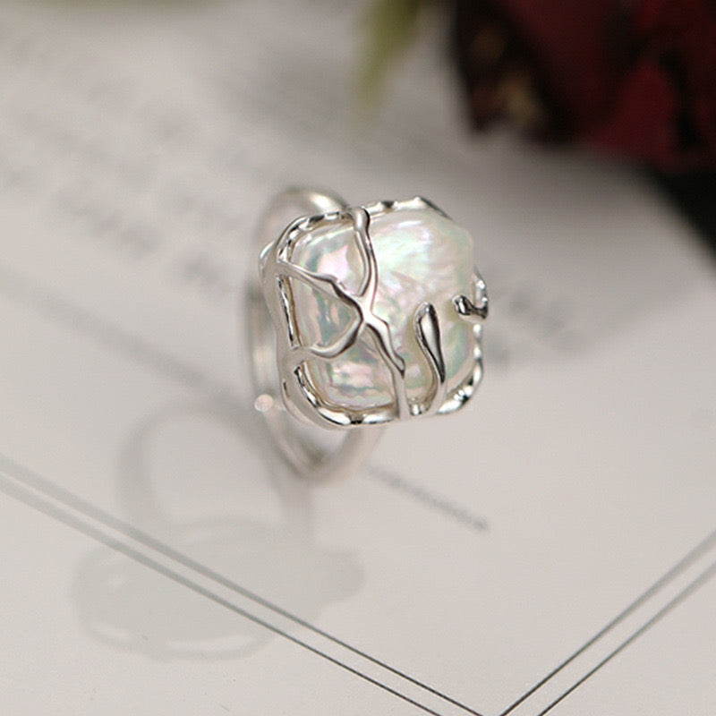 "Pearl Aura" Baroque Ring R01