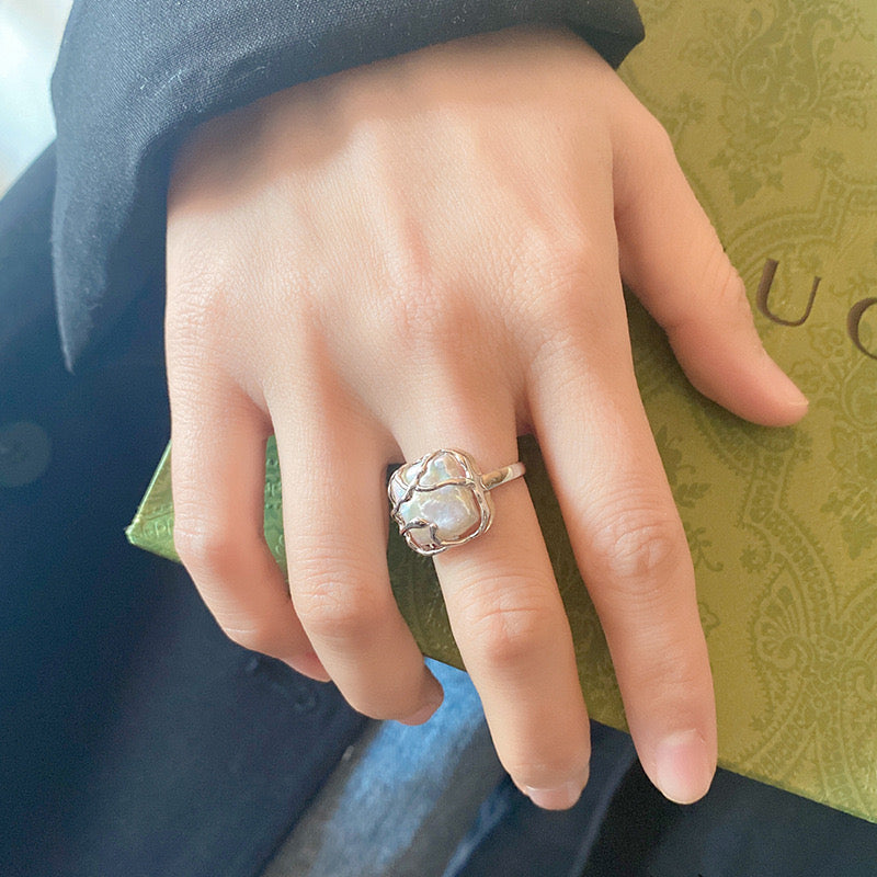 "Pearl Aura" Baroque Ring R01