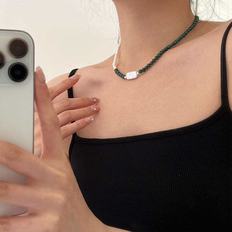 “Pearl Aura” Agate Pearl Medley Necklace N02