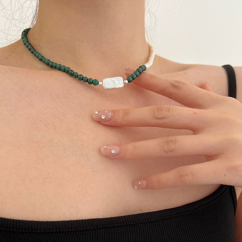 “Pearl Aura” Agate Pearl Medley Necklace N02