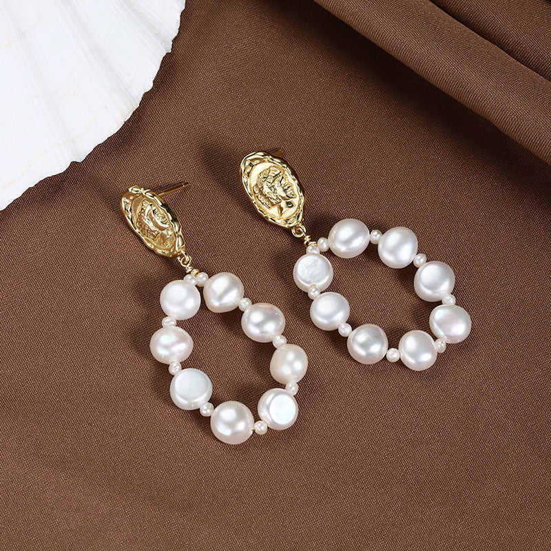 “Pearl Aura” Vintage Baroque Earrings E07