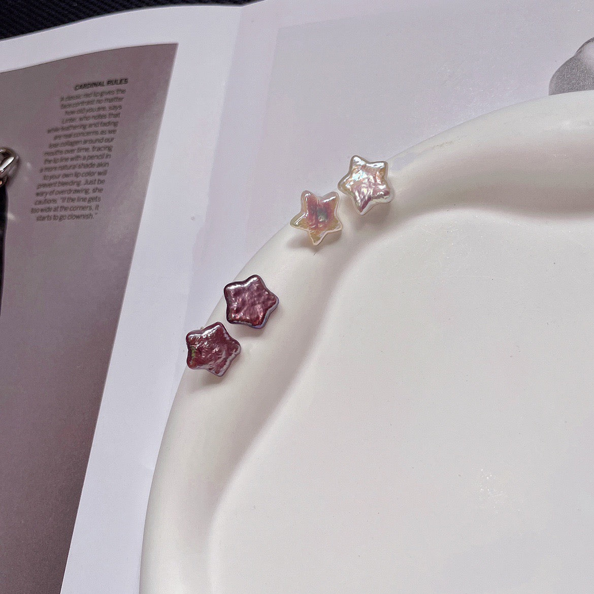 “Pearl Aura" Star Pearl Earrings