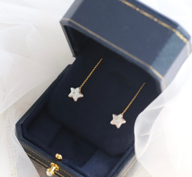 “Pearl Aura" Starlight Drop Earrings