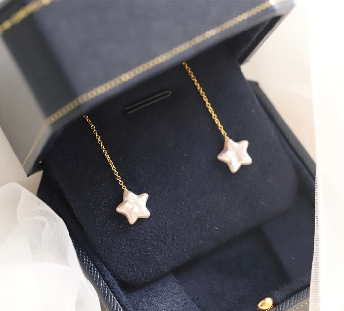 “Pearl Aura" Starlight Drop Earrings