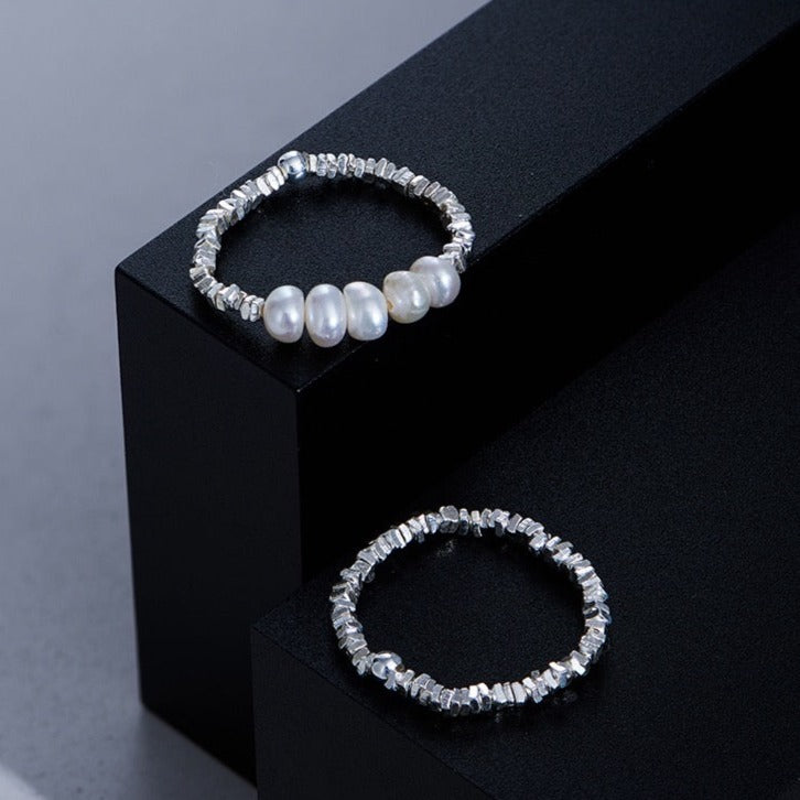 “Pearl Aura” Stellar Silver Ring