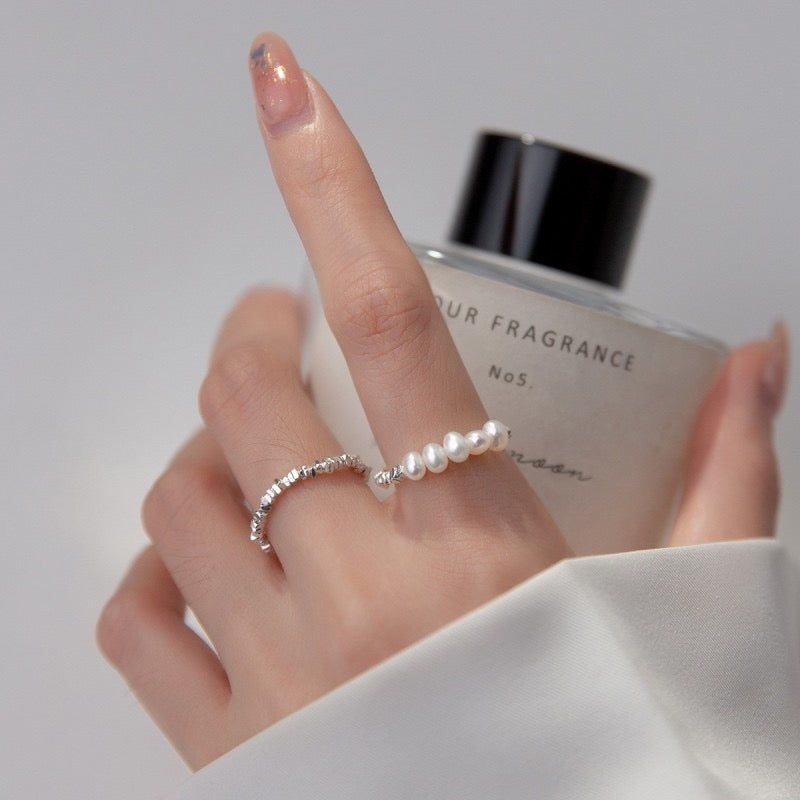 “Pearl Aura” Stellar Silver Ring