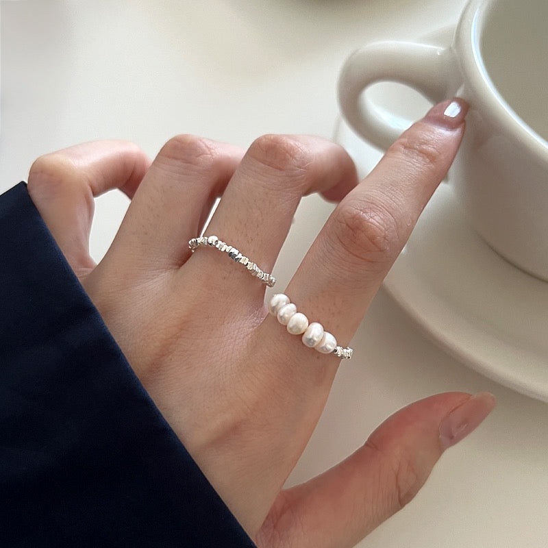 “Pearl Aura” Stellar Silver Ring