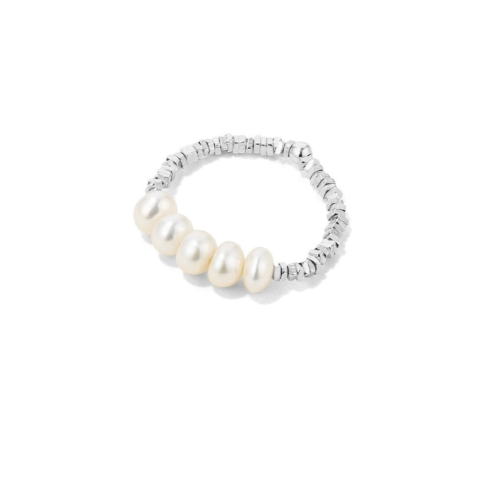 “Pearl Aura” Stellar Silver Ring
