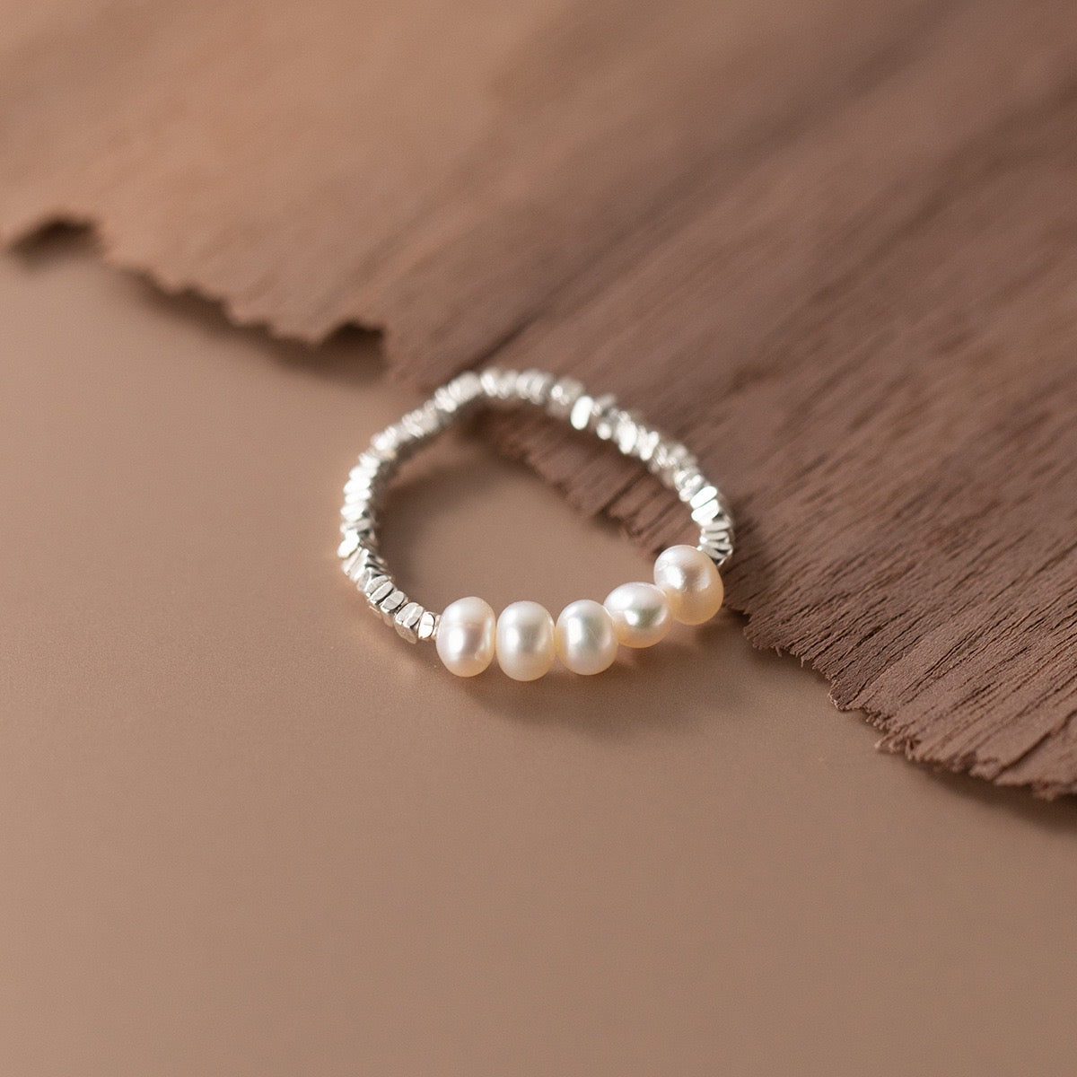 “Pearl Aura” Stellar Silver Ring