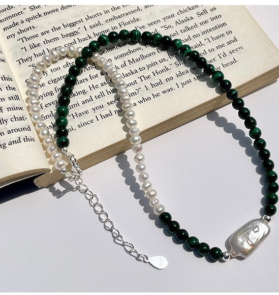 “Pearl Aura” Agate Pearl Medley Necklace N02