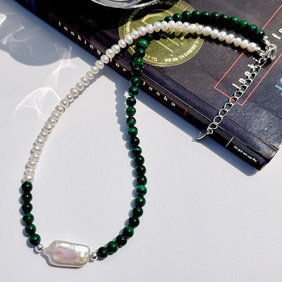 “Pearl Aura” Agate Pearl Medley Necklace N02