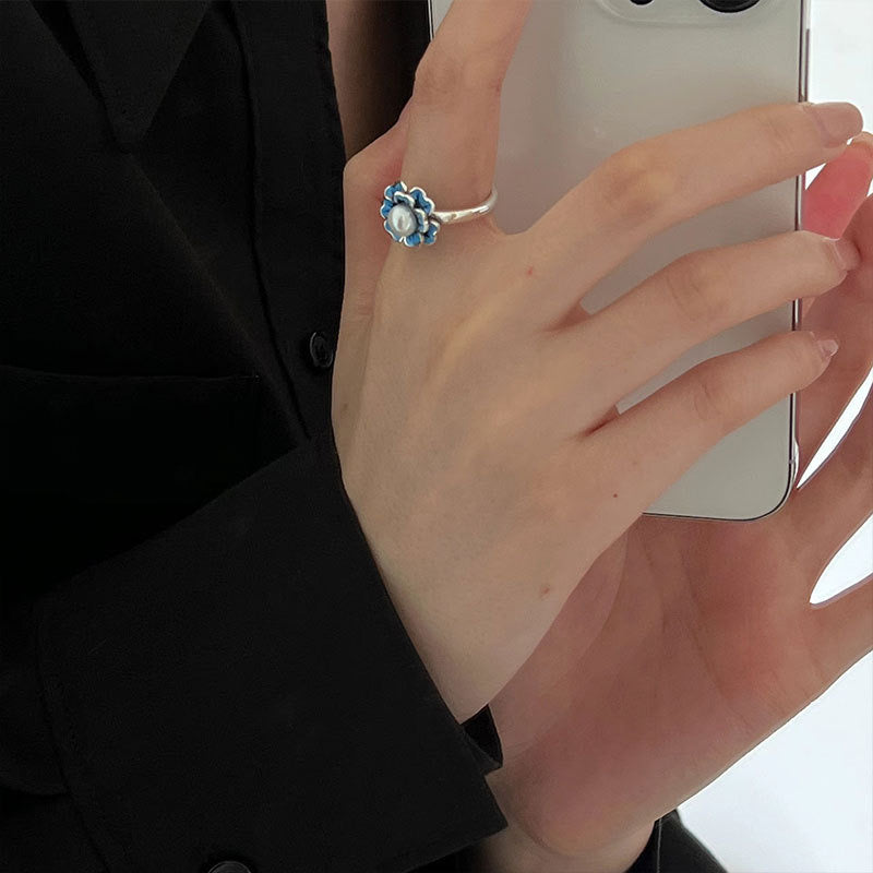 "Pearl Aura" Flower Pearl Ring R04