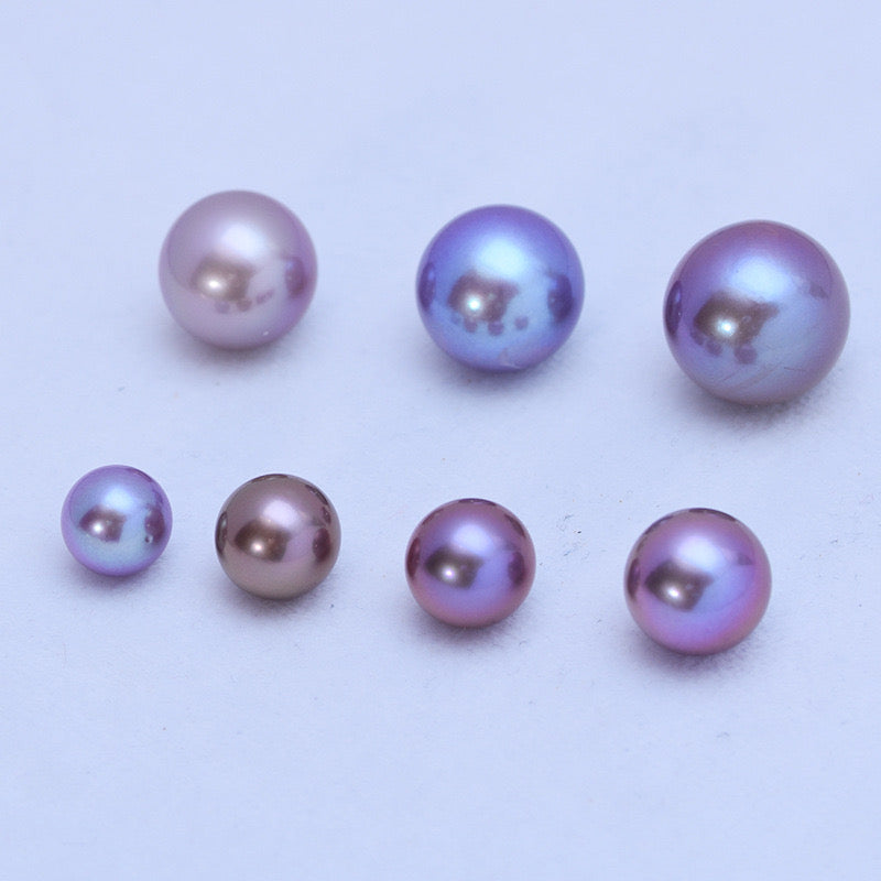 “Pearl Aura” Purple/pink round Pearls