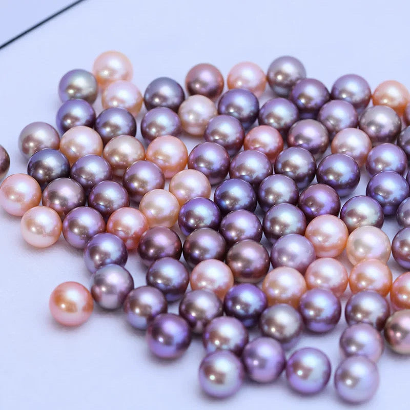 “Pearl Aura” Purple/pink round Pearls