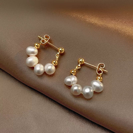 “Pearl Aura” Floral Pearl Earrings