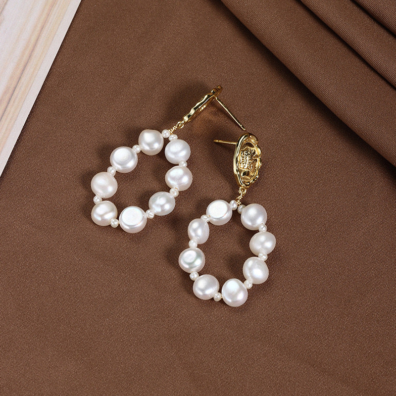 “Pearl Aura” Vintage Baroque Earrings  E07