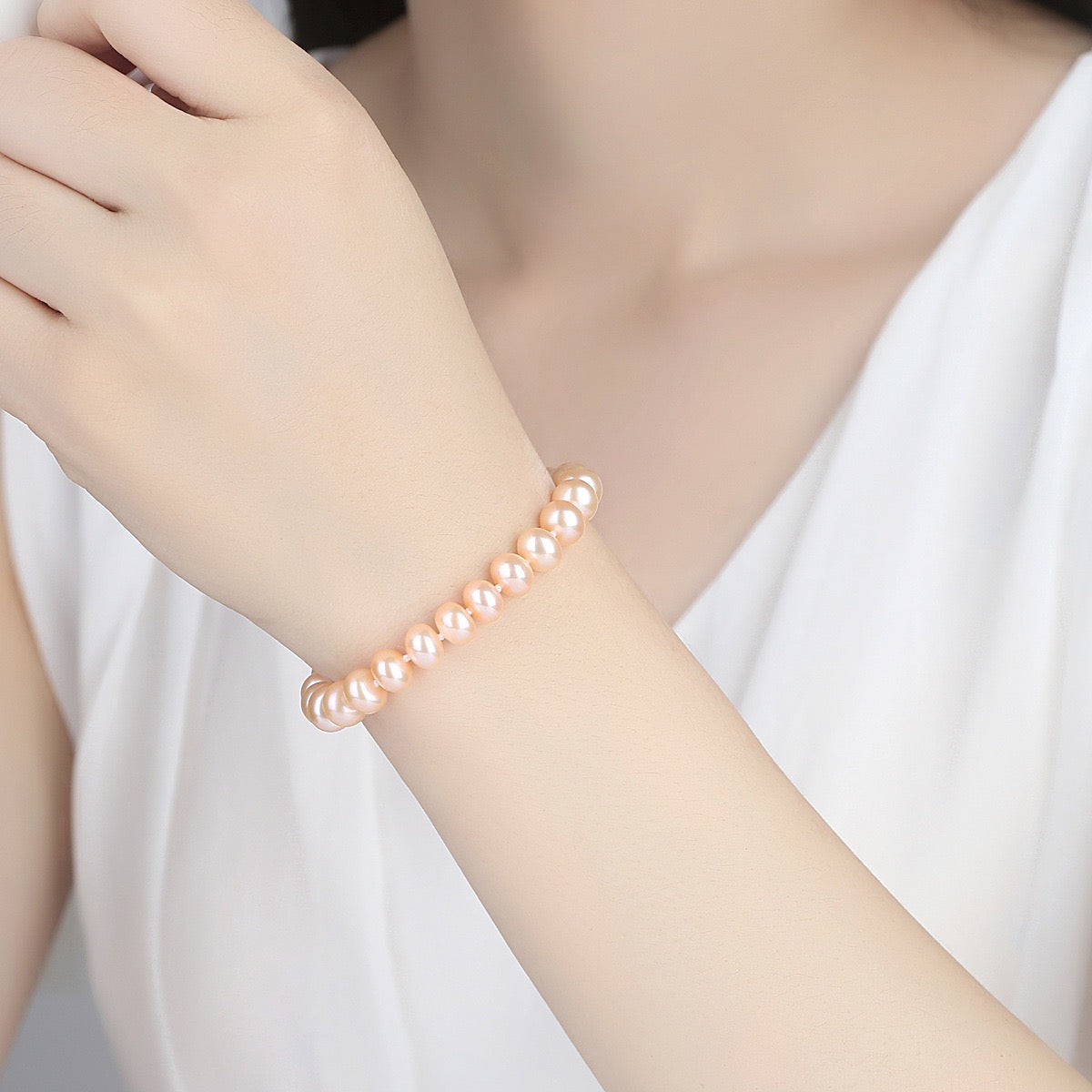 “Pearl Aura” OvalLink Bracelet B01