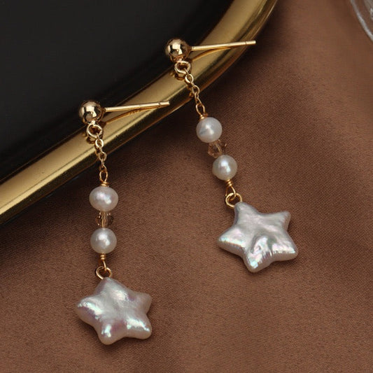 "Pearl Aura " Star Pearl Earrings E12