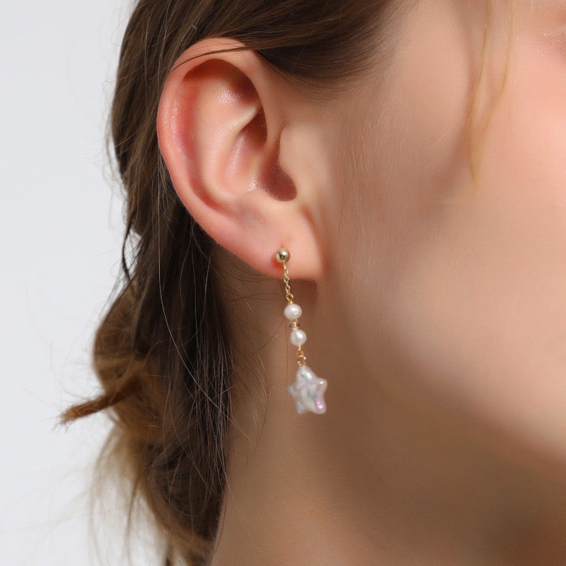 "Pearl Aura " Star Pearl Earrings E12