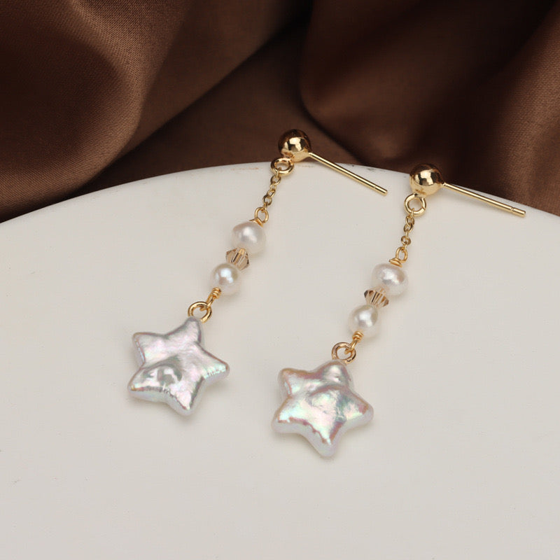 "Pearl Aura " Star Pearl Earrings E12