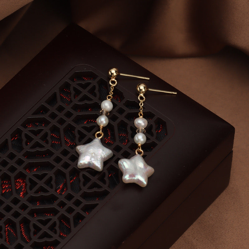 "Pearl Aura " Star Pearl Earrings E12